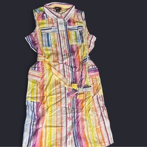 Colorful Striped Kids Casual Dress